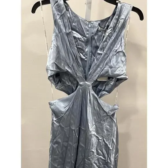 la lune plunged cut out maxi dress La Lune Plunged Cross Back Maxi Dress